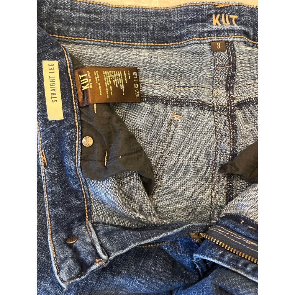 KUT from the Kloth Straight Leg Jeans Womens 8 Medium Wash Stretch Denim Blue